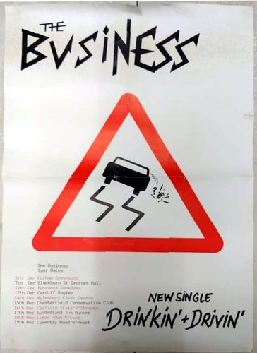 BUSINESS, THE - 43cm x 61cm DRINKIN'+ DRIVIN' TOUR POSTER - (VG+)
