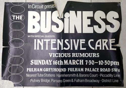 BUSINESS, THE / INTENSIVE CARE / VICIOUS RUMOUR - 58cm x 41cm "In Circuit Presents" GIG POSTER (VG-)